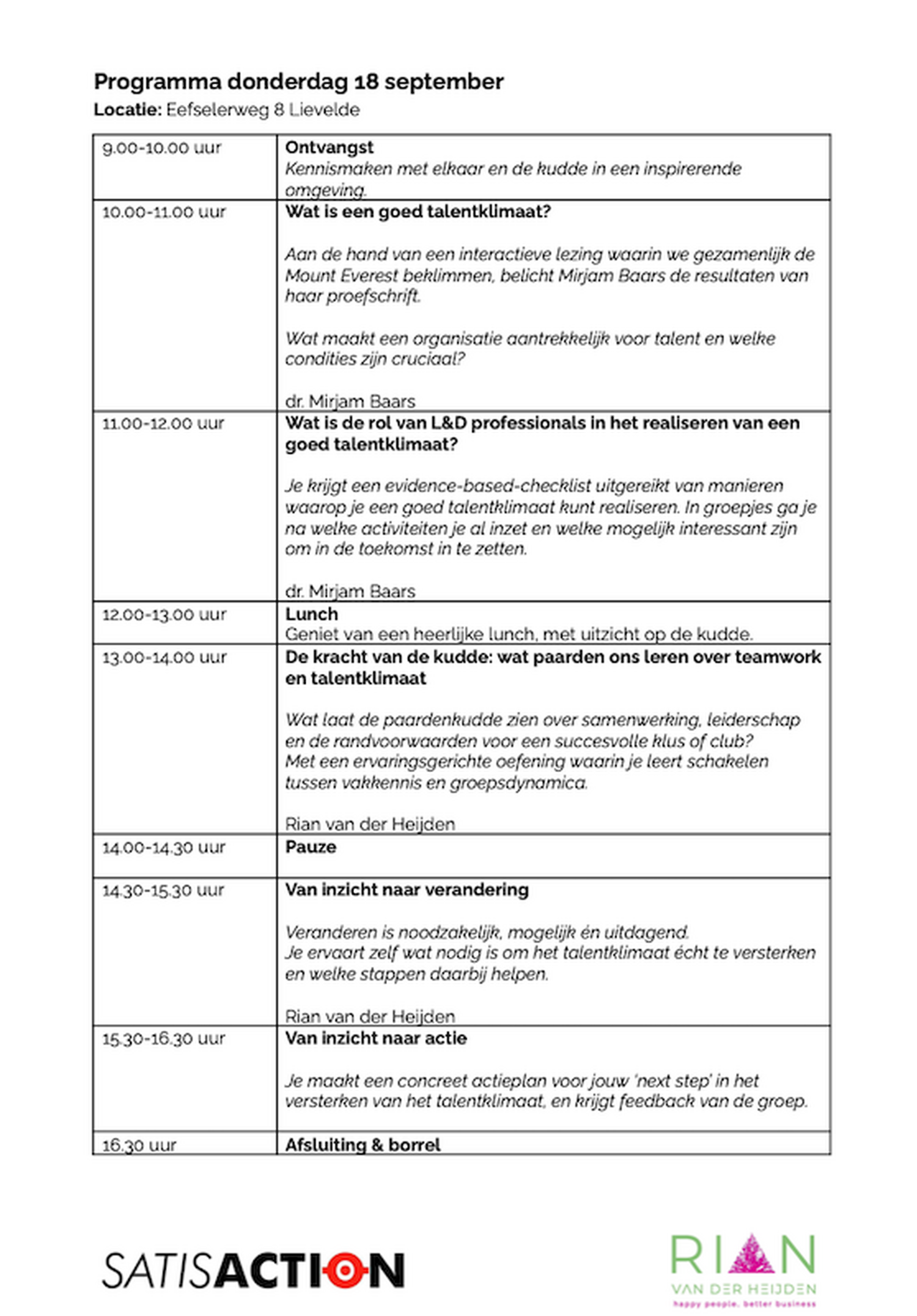 Programma Talentklimaat in je organisatie versterken
